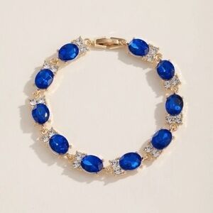 Sapphire And Rhinestone Bracelet